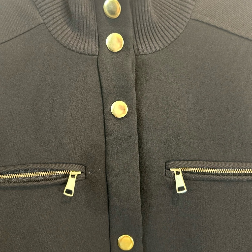 🖤”& Other Stories” Black Jacket with Gold Button Accents & Zippered Pockets Sz 6 - Picture 3 of 13